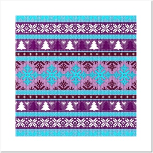 Christmas Sweater Knitted Pattern Posters and Art